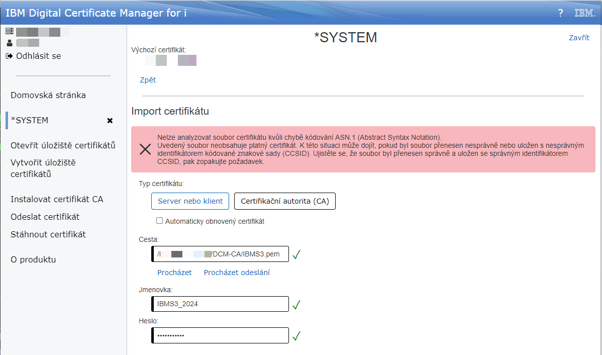 ASN.1 error